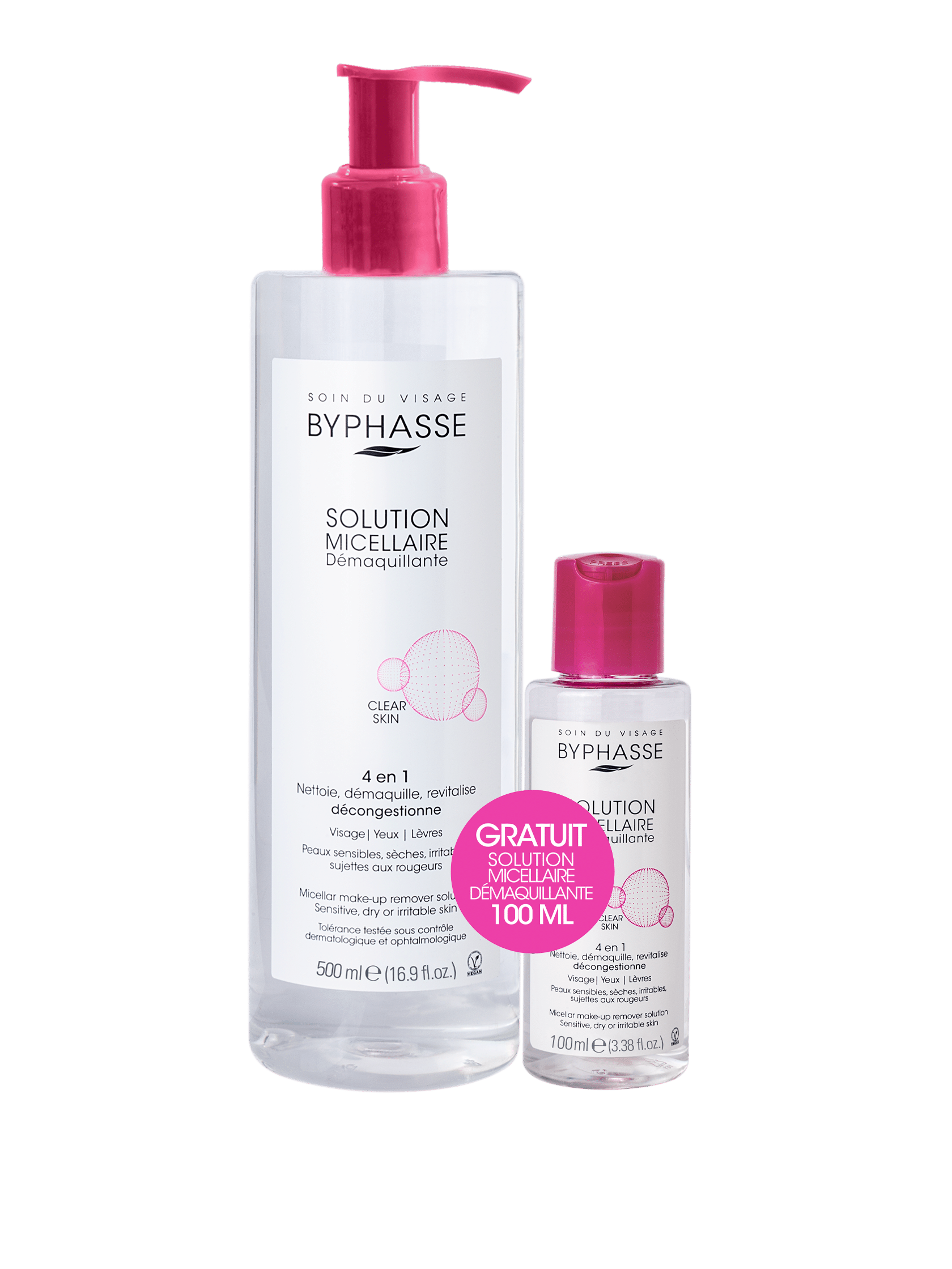 PACK SOLUTION MICELLAIRE DÉMAQUILLANTE DOSEUR 500ML + 100ML